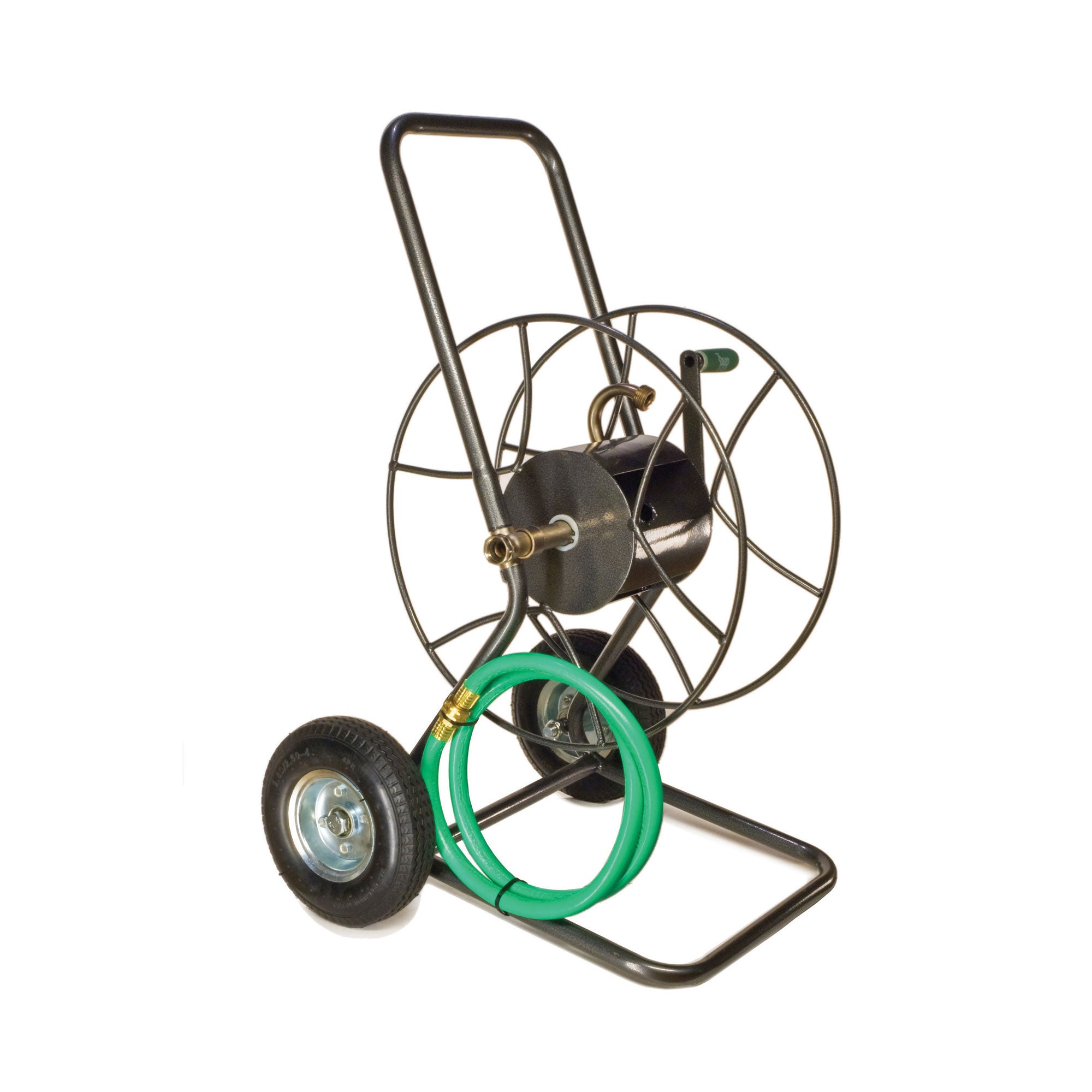 Backyard Expressions 2 Wheel Hose Reel Cart with Leader Hose