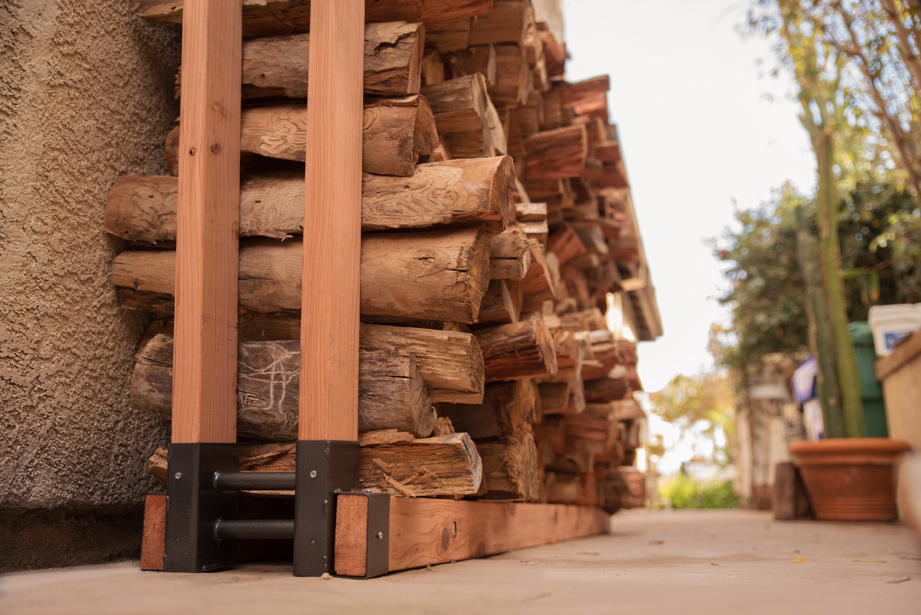 Outdoor Log Storage Brackets