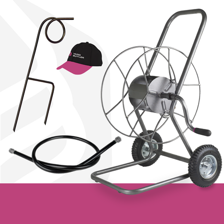 175' Two Wheel Hose Reel Cart w/ Hose Guide