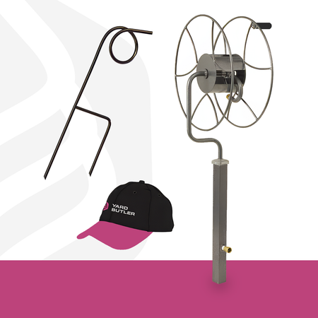 Free Standing Swivel Hose Reel w/ Hose Guide