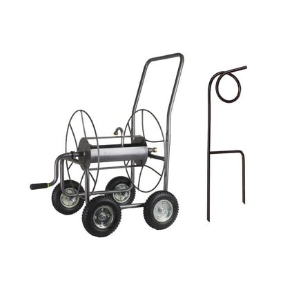 4 WHEEL HOSE REEL CART W/HOSE GUIDE