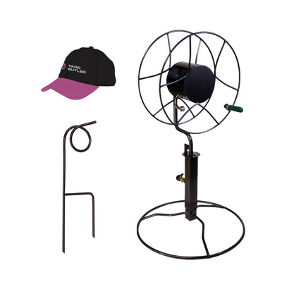 FREE STANDING PATIO BASE HOSE REEL W/HOSE GUIIDE