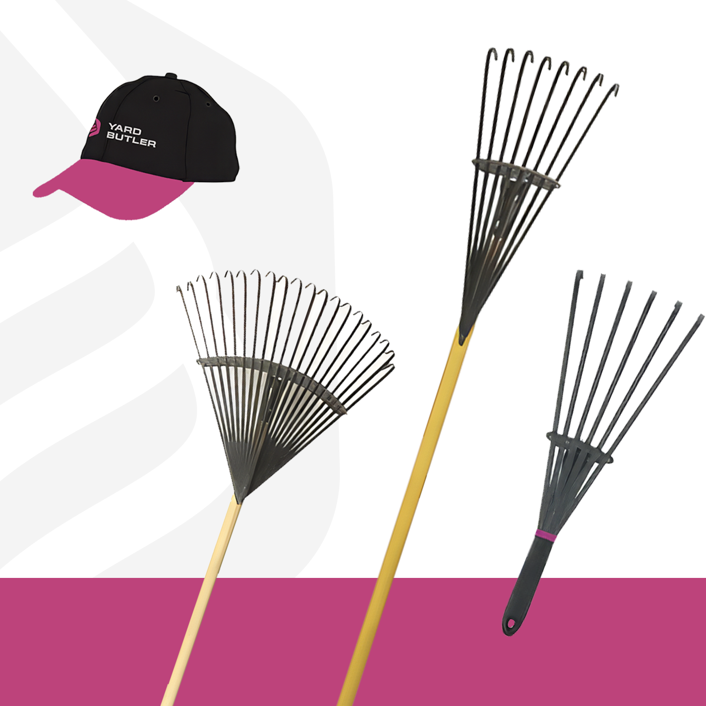 Yardmaster Rake World's Greatest Leaf, Shrub and Hand Rake Bundle Yard Butler